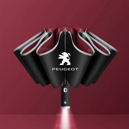 Peugeot Auto Folding Windproof Rain Umbrella
