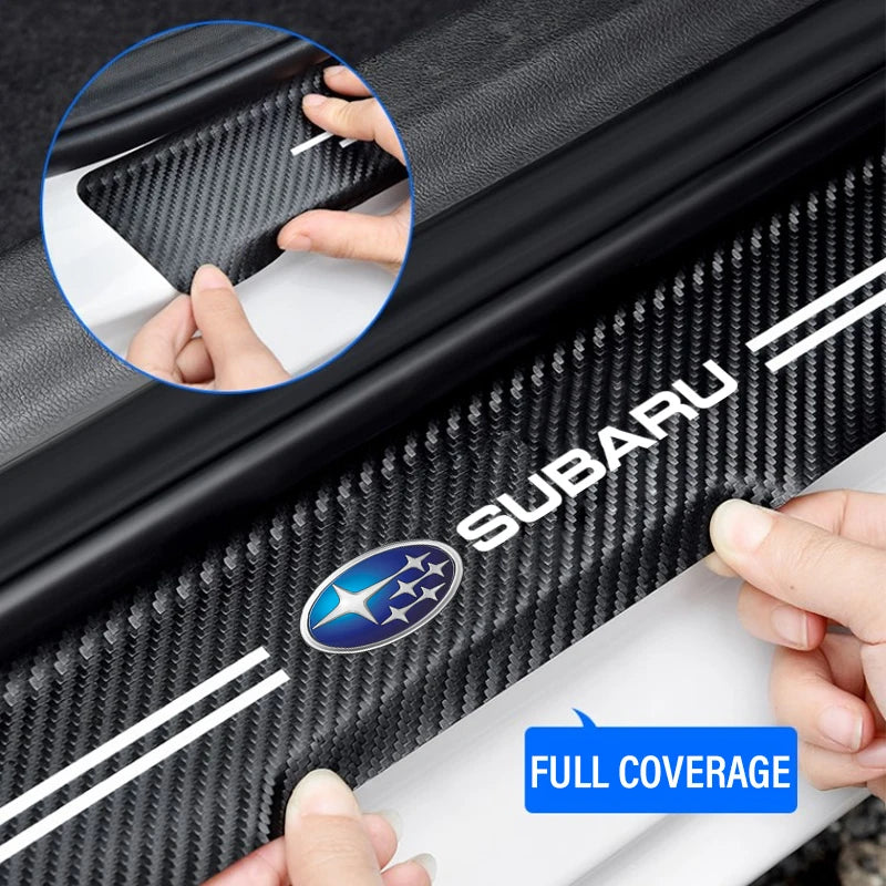 (NOT SOLD TO EUROPE) Subaru Door Sill Carbon Fiber Scuff Plate Sticker Set – Car Accessories | MotorWorld Marketplace