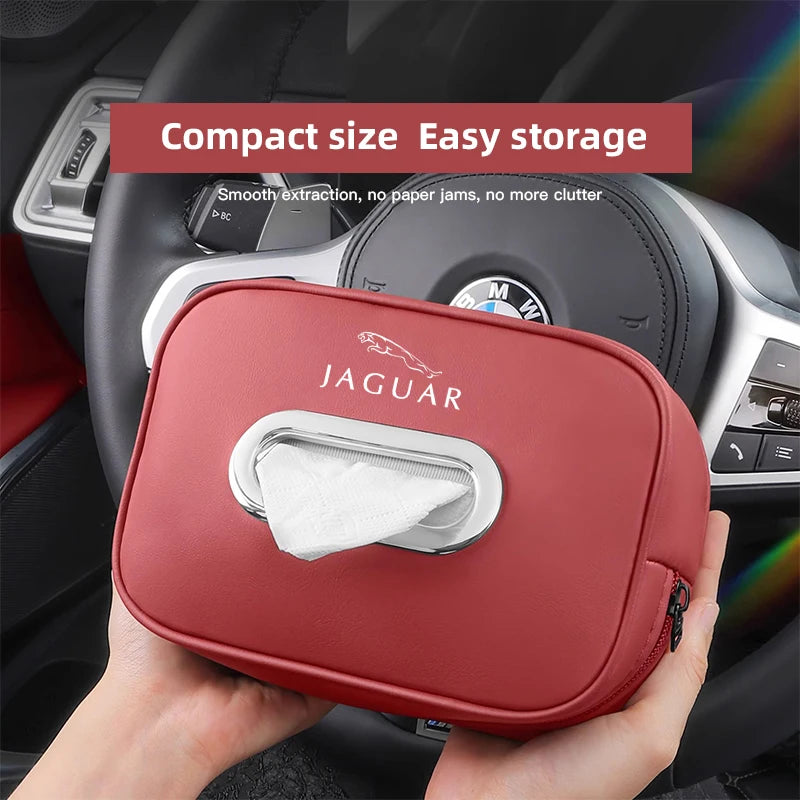 Premium Leather Tissue Holder for Jaguar