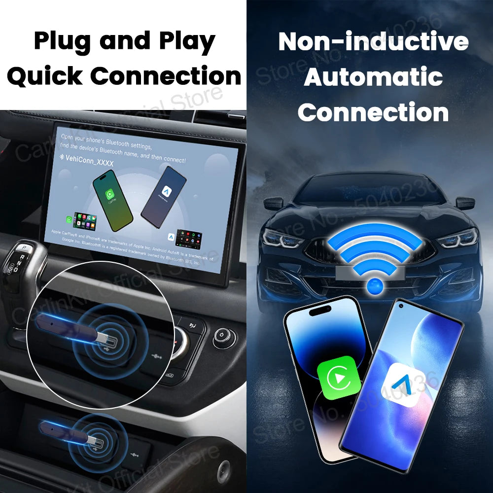 CarlinKit 5.0 Mini Adapter Wireless CarPlay & Android Auto