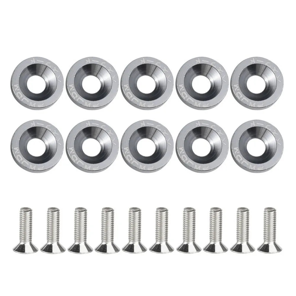 10Pcs M6 JDM Aluminum Washers Hex Screws Car/Scooter Mods Grey – Car Accessories | MotorWorld Marketplace