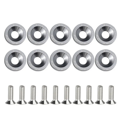 10Pcs M6 JDM Aluminum Washers Hex Screws Car/Scooter Mods Grey – Car Accessories | MotorWorld Marketplace