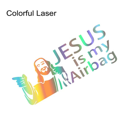 Jesus Is My Airbag Vinyl Decal – Safety Car & Truck Sticker Colorful Laser – Car Accessories | MotorWorld Marketplace