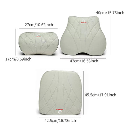 Premium Leather Neck & Lumbar Pillow for Nissan Models