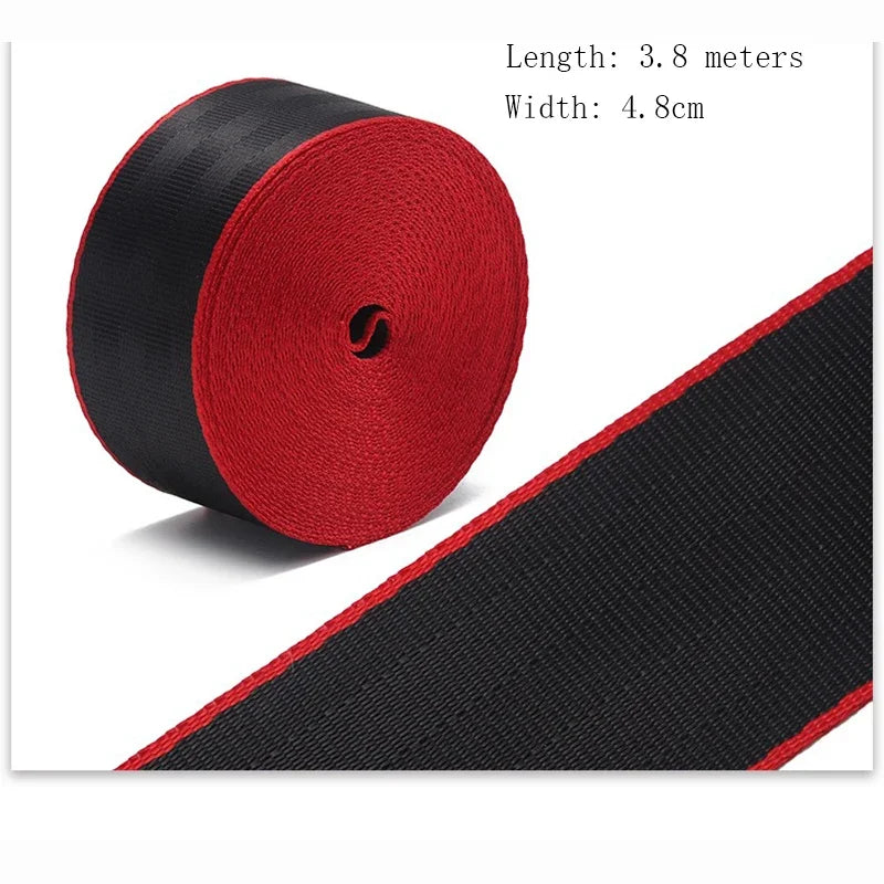 **3.6M Racing Seat Belt Webbing – Reinforced, Certified Safety** Red Black – Car Accessories | MotorWorld Marketplace