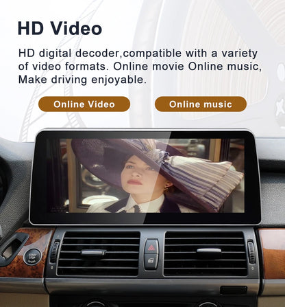 Système Android 12.3 pouces 2024 avec CarPlay sans fil pour BMW X5/X6 - Navigation GPS