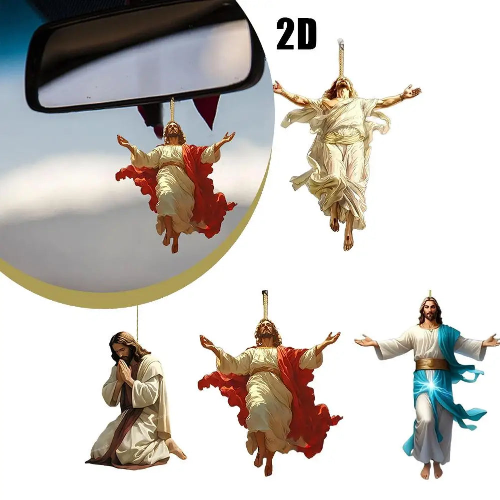2D Jesus Rearview Mirror Pendant – Catholic Car Decor