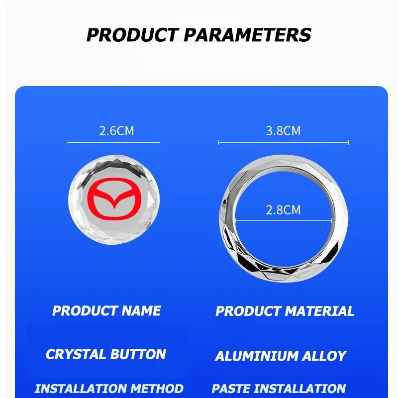 Mazda Crystal Start/Stop Button Cover