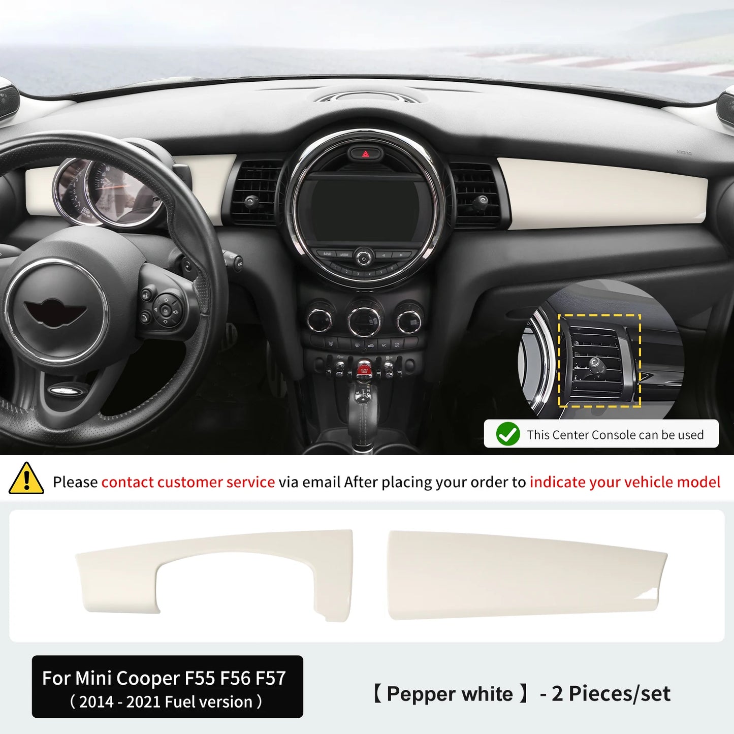 Premium ABS Leather Dashboard Shell for Mini F55/F56/F57 Pepper white – Car Accessories | MotorWorld Marketplace