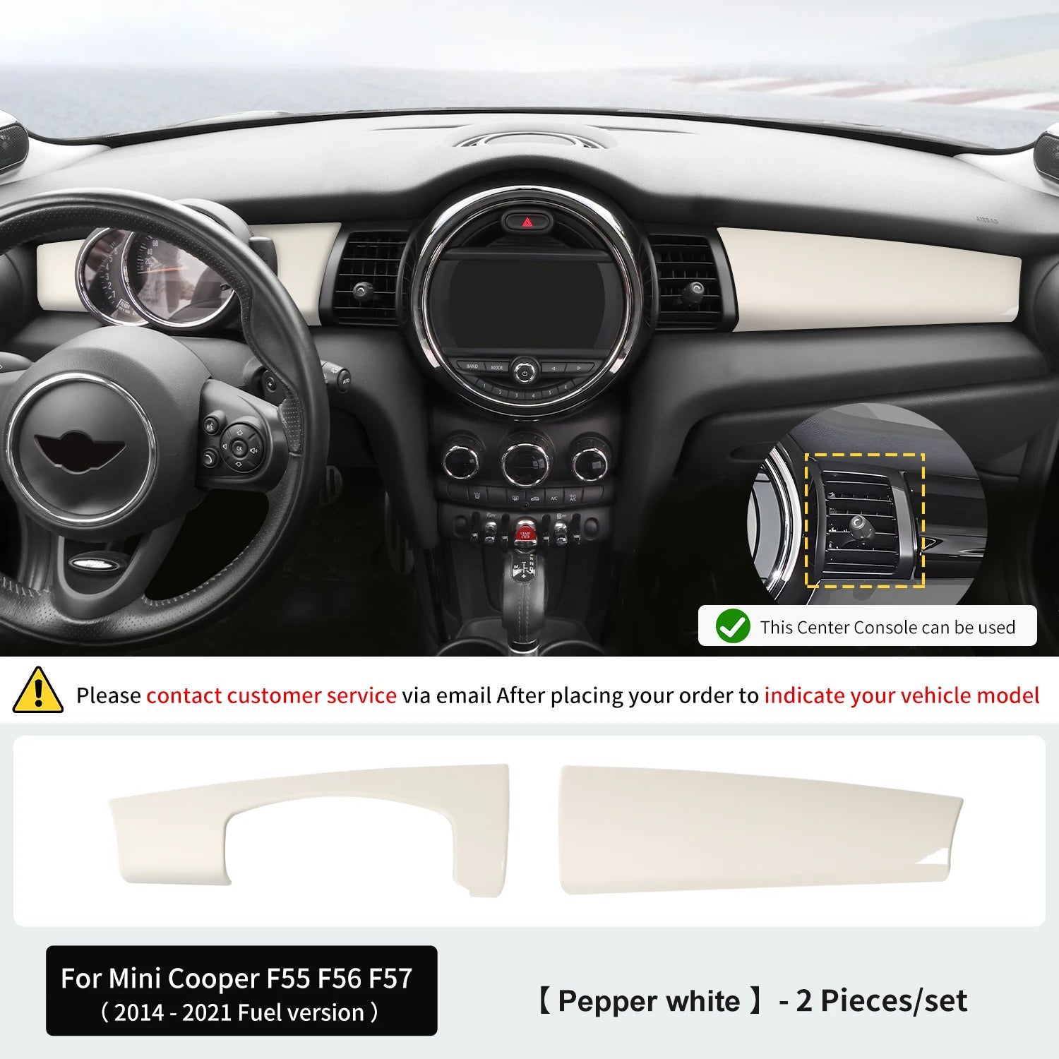Premium ABS Leather Dashboard Shell for Mini F55/F56/F57 Pepper white – Car Accessories | MotorWorld Marketplace