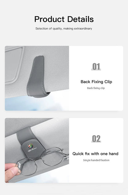 Premium Leather Sun Visor Glasses Clip for Alfa Romeo GT