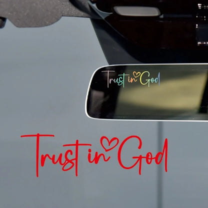 Trust In God Mirror Decal – Faith Vinyl for Car Professionals