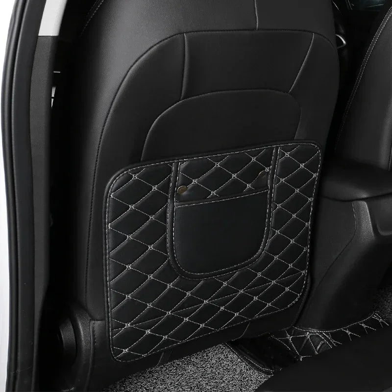 PU Leather Car Seat Back Protector Pad – Anti-Kick, Durable Black-Short – Car Accessories | MotorWorld Marketplace