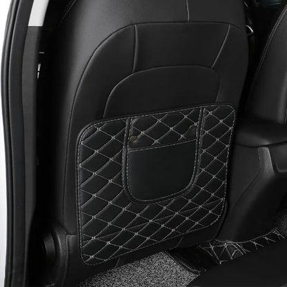 PU Leather Car Seat Back Protector Pad – Anti-Kick, Durable Black-Short – Car Accessories | MotorWorld Marketplace