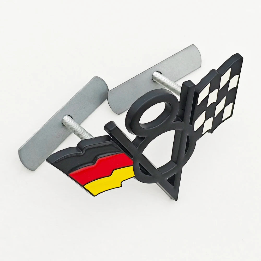 Universal 3D Metal V8 Flag Badge Emblem