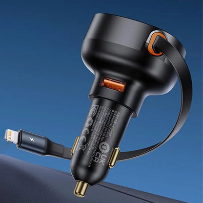 Baseus 60W 2-in-1 Retractable Fast Car Charger QC PD SCP Ip USB 55W China Mainland – Car Accessories | MotorWorld Marketplace