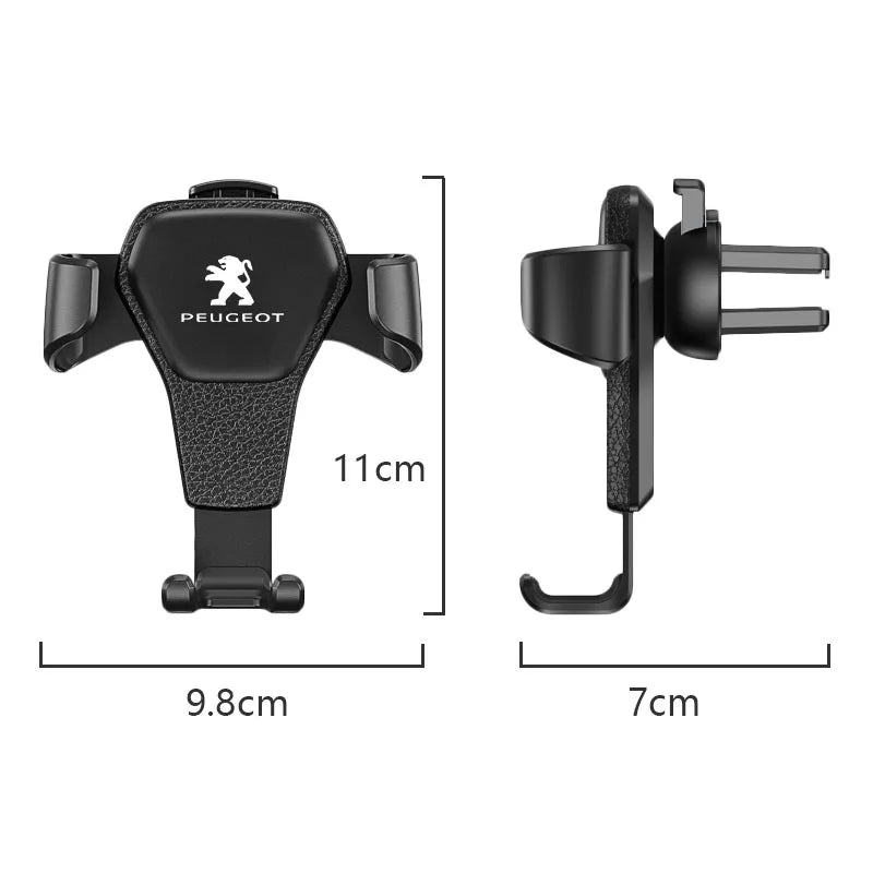 Gravity Phone Holder for Peugeot, Secure Air Vent Mount
