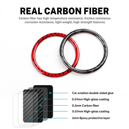 Real Carbon Fiber Start Button Frame for Subaru 2024 RHD – Car Accessories | MotorWorld Marketplace