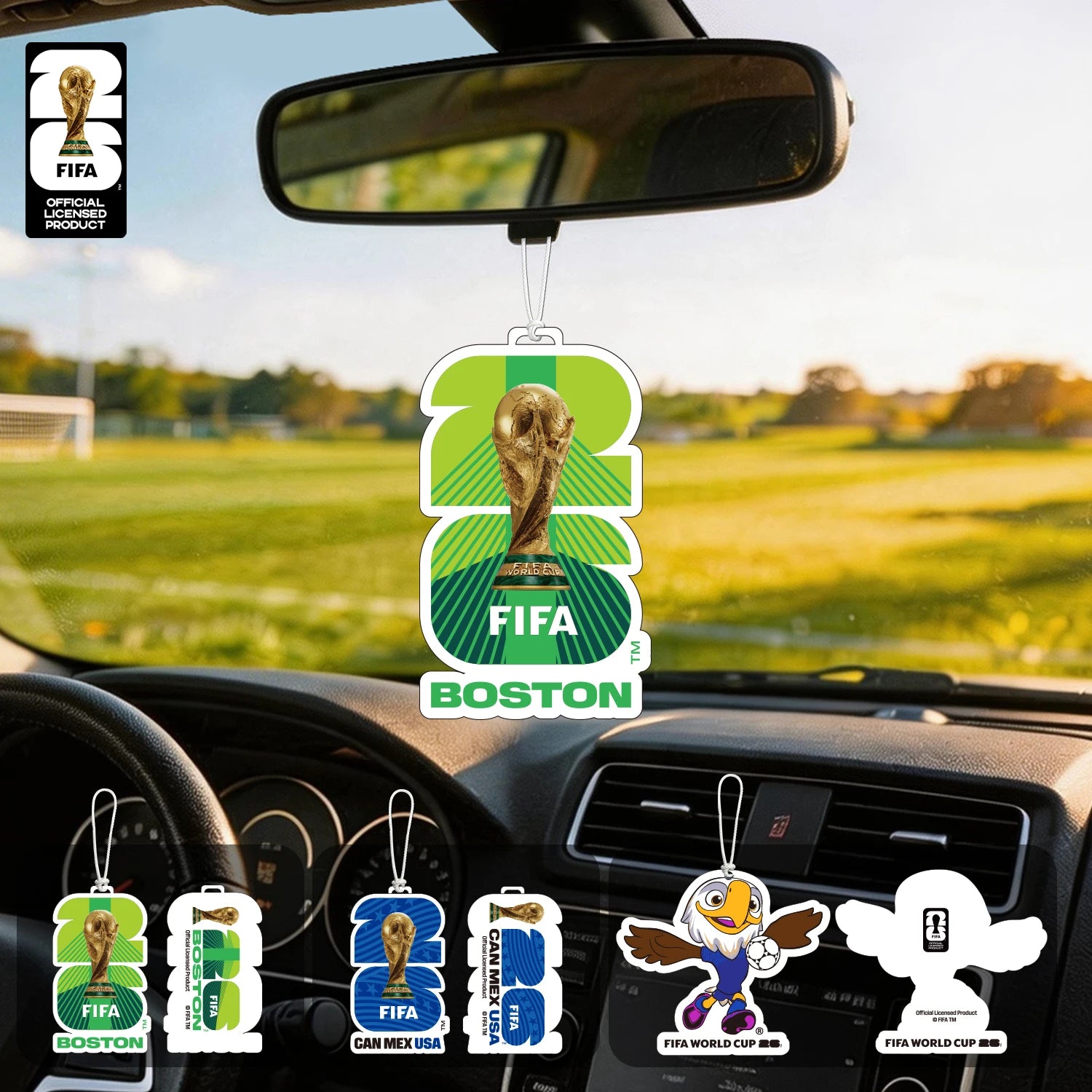 FIFA World Cup 2026 Official 3 Pack Car Air Freshener with Trophy Mascot & Host City Design, Long Lasting Scent for Car & Home FBAF18 – Car Accessories | MotorWorld Marketplace