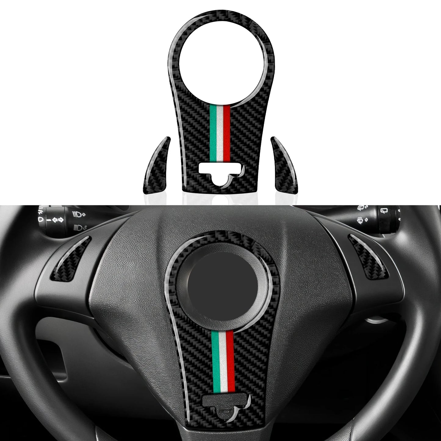 (NOT SOLD TO USA) Carbon Fiber Steering Panel Trim for Fiat Grande Punto 199 – Car Accessories | MotorWorld Marketplace