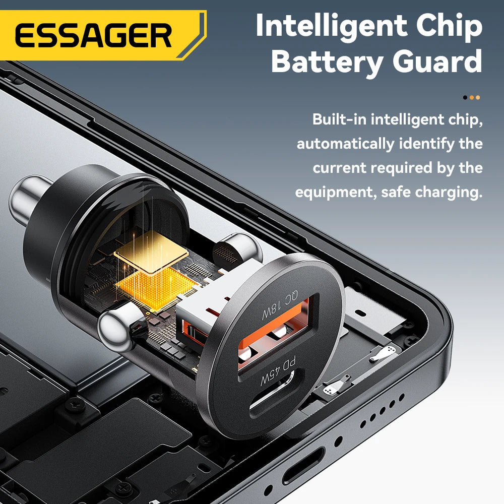 Essager 45W Dual PD QC3.0 Car Charger Type-C Fast Charge – Car Accessories | MotorWorld Marketplace