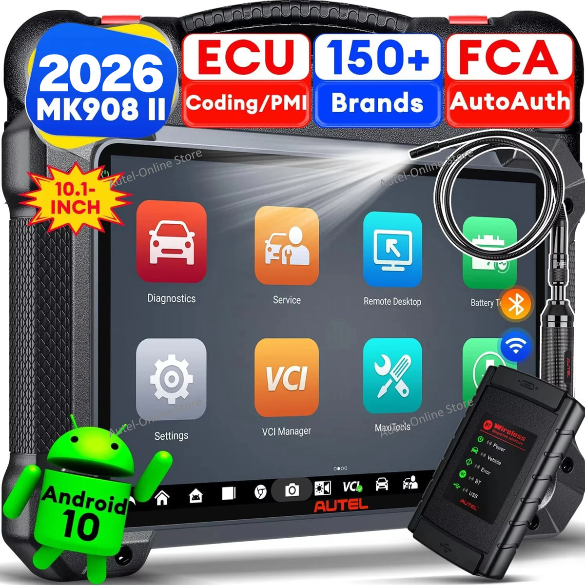Autel MK908 II Pro Scanner 10.1" Advanced ECU Coding 40+Svc MK908 II China Mainland – Car Accessories | MotorWorld Marketplace