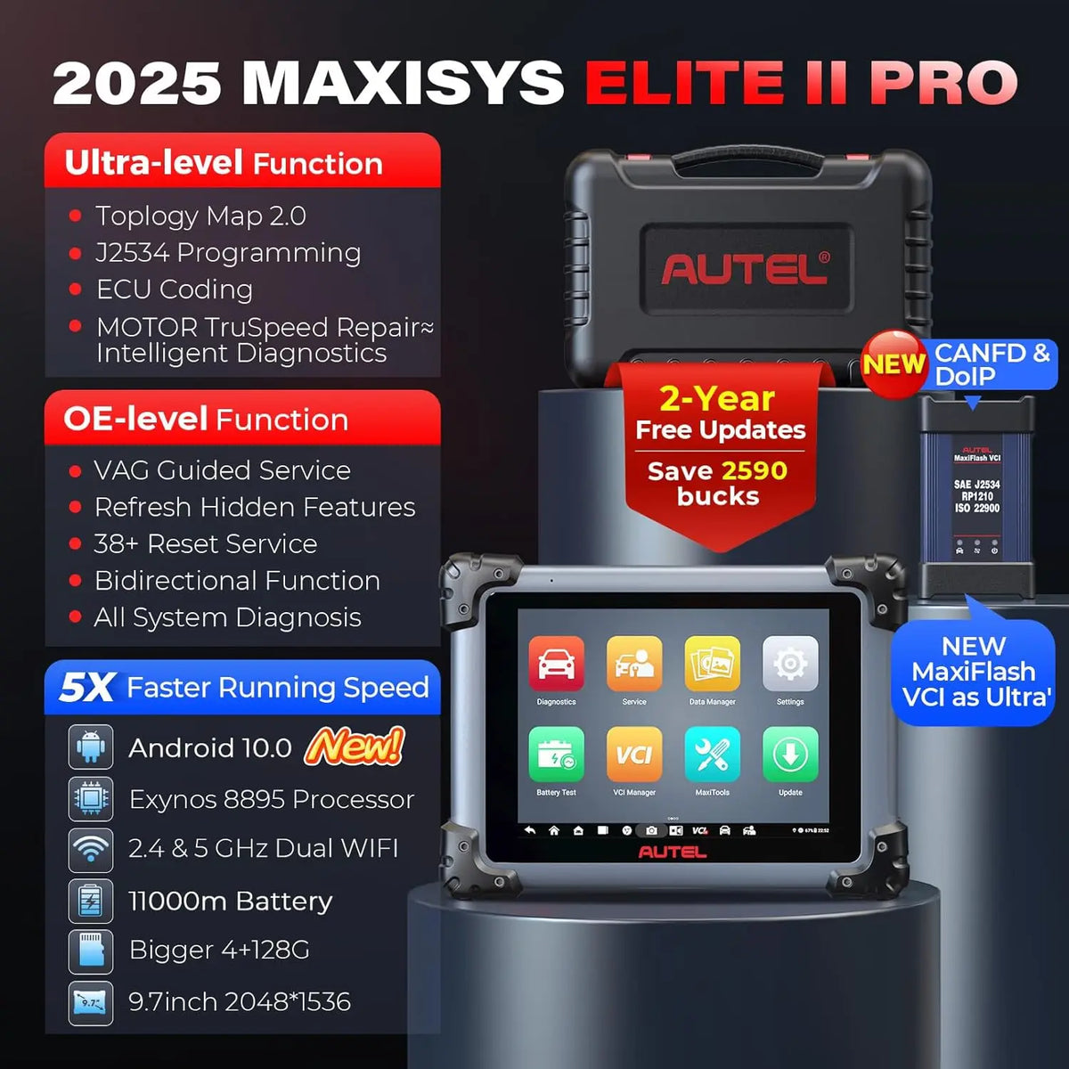 Autel MaxiSYS Elite 2 PRO J2534 ECU Diagnostic Scanner – Car Accessories | MotorWorld Marketplace
