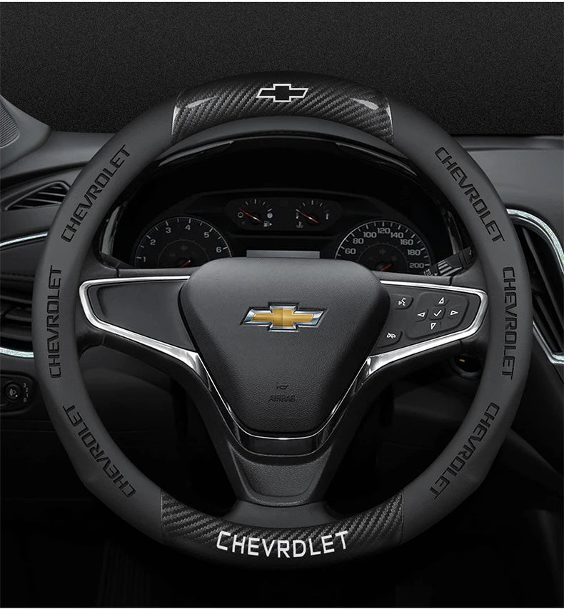 Housse de volant en daim et fibre de carbone pour Chevrolet Cruze Bolt