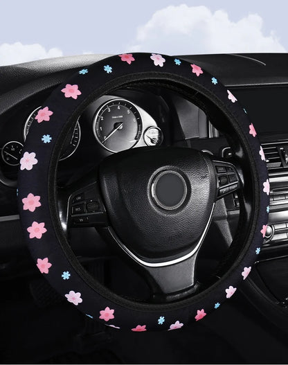 Floral Anti-Slip Universal Steering Wheel Cover – Pro Quality cherry blossoms – Car Accessories | MotorWorld Marketplace