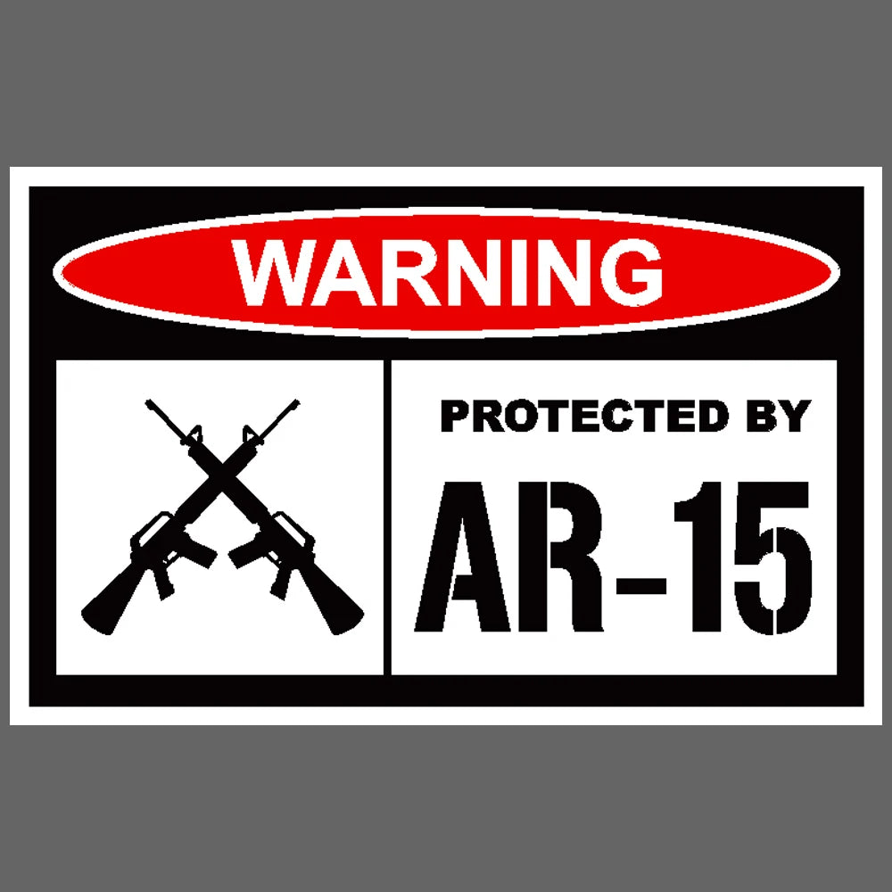 Protected by AR15 Vinyl Decal Sticker – Car/Truck Security USA AR15 07 – Car Accessories | MotorWorld Marketplace