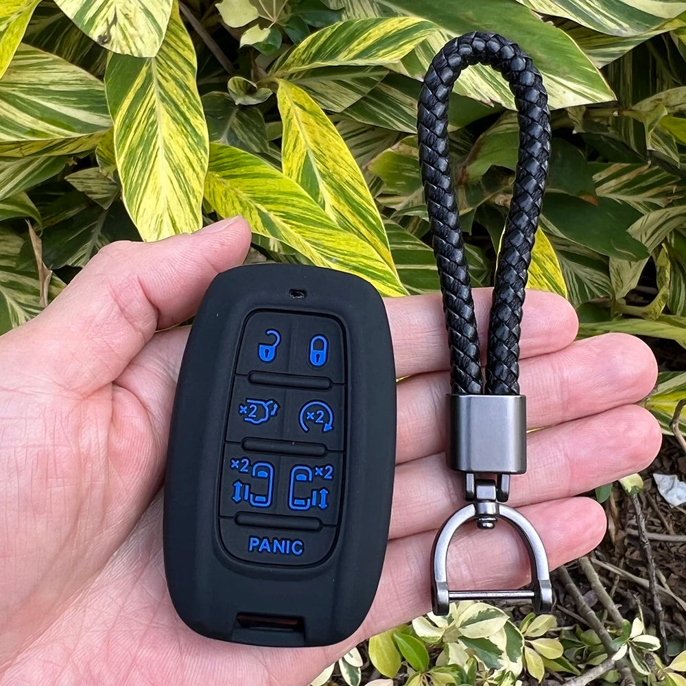 Coque de clé en silicone 6+1 pour Chrysler Pacifica/Voyager 17-20