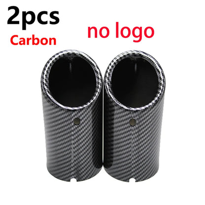 Audi VW Exhaust Muffler Tip Cover – Precision Fit Upgrade 2pcs Carbon Black – Car Accessories | MotorWorld Marketplace