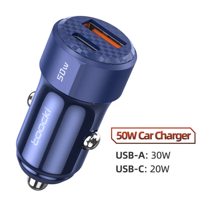 50W QC PD 3.0 USB-C Car Charger, Fast Charge 4.0 50W Blue – Car Accessories | MotorWorld Marketplace