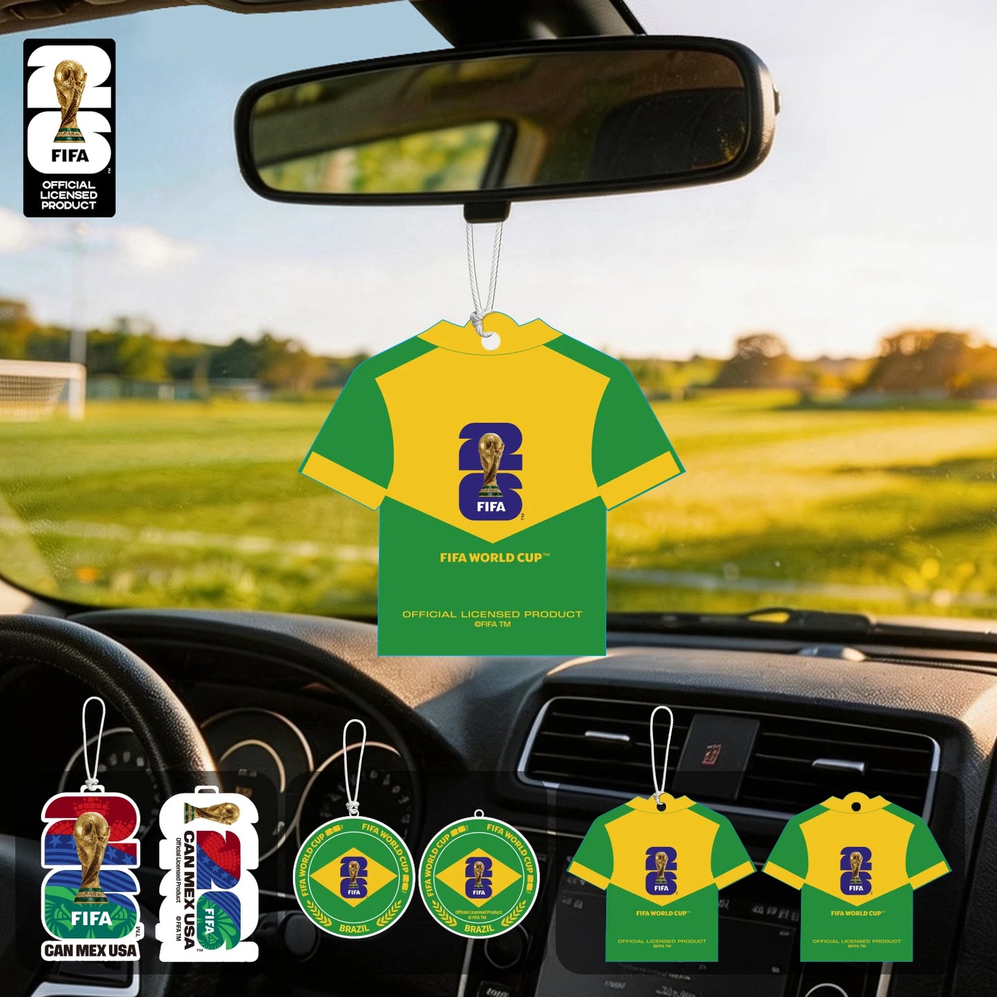 FIFA World Cup 2026 Official 3 Pack Car Air Freshener with Trophy Mascot & Host City Design, Long Lasting Scent for Car & Home FBAF9 – Car Accessories | MotorWorld Marketplace
