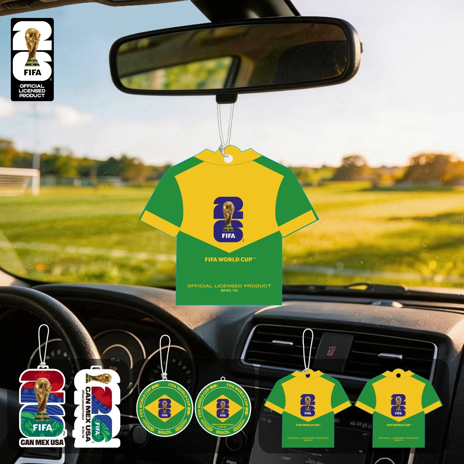 FIFA World Cup 2026 Official 3 Pack Car Air Freshener with Trophy Mascot & Host City Design, Long Lasting Scent for Car & Home FBAF9 – Car Accessories | MotorWorld Marketplace
