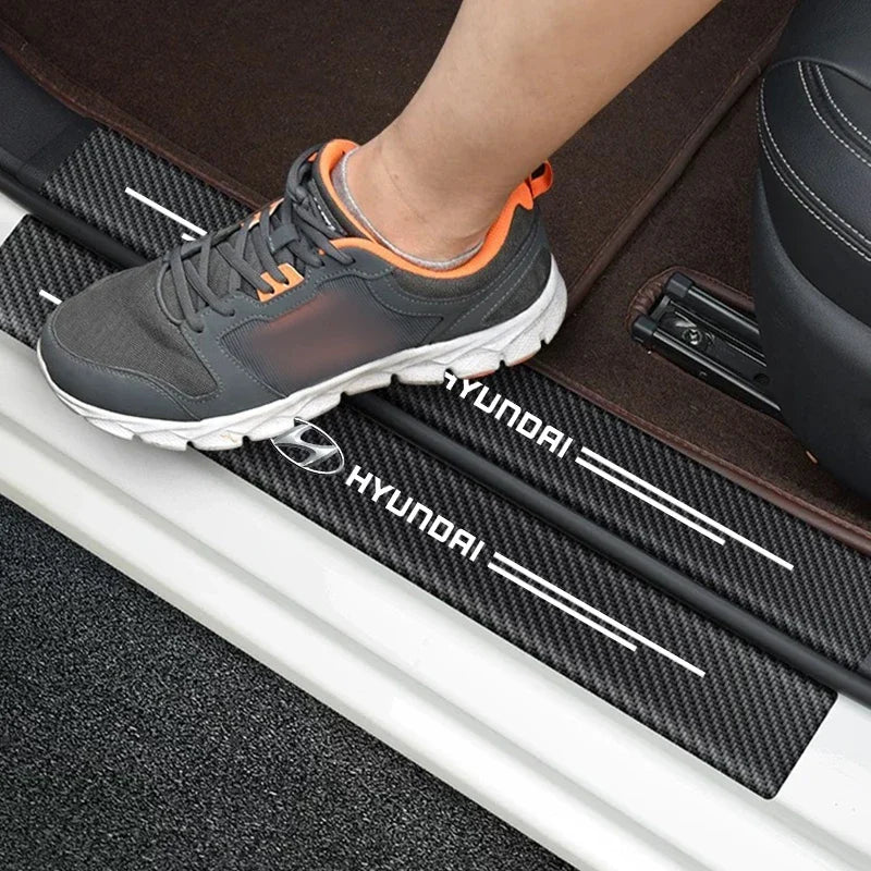 Leather Door Sill Protectors For Hyundai