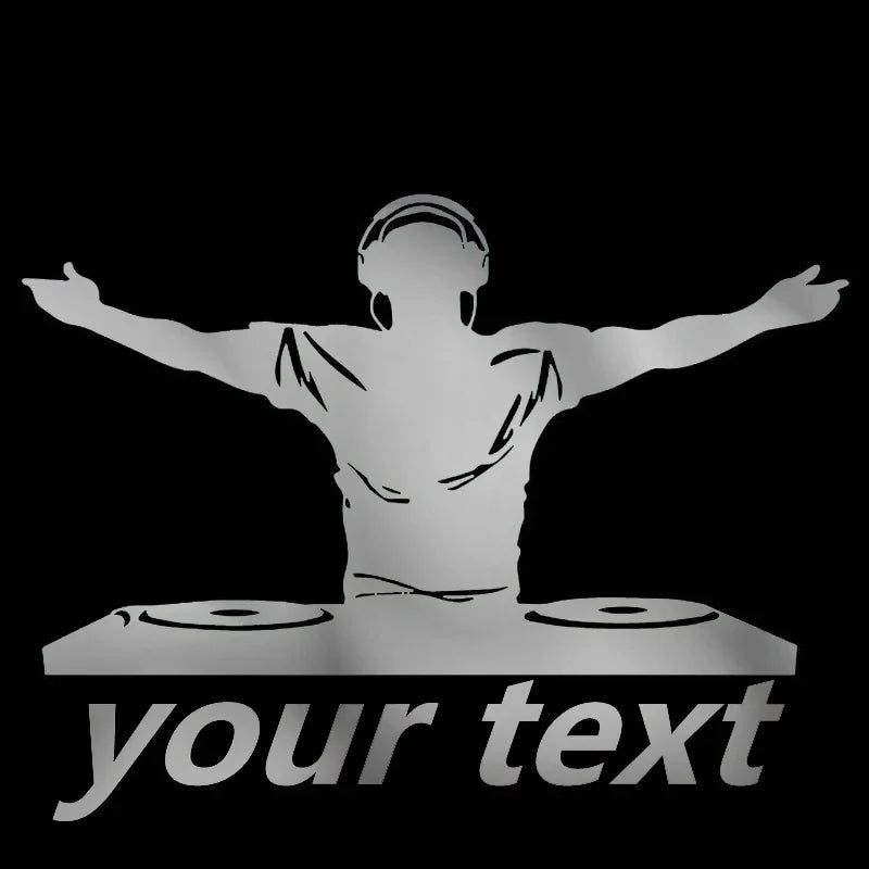 Custom DJ Music Car Sticker – PVC, Personalized, Pro Quality Silver – Car Accessories | MotorWorld Marketplace