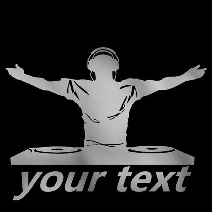 Custom DJ Music Car Sticker – PVC, Personalized, Pro Quality Silver – Car Accessories | MotorWorld Marketplace