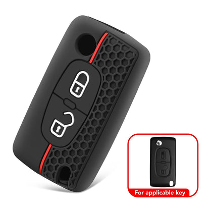 Premium Silicone Flip Key Cover for Peugeot & Citroen Models