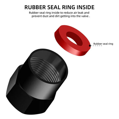 Audi Tire Wheel Valve Caps Cover + Suede Car Key Chain Ring Keychain