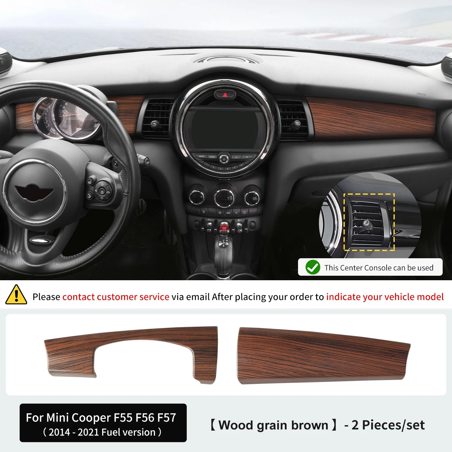 Premium ABS Leather Dashboard Shell for Mini F55/F56/F57 Wood grain brown – Car Accessories | MotorWorld Marketplace