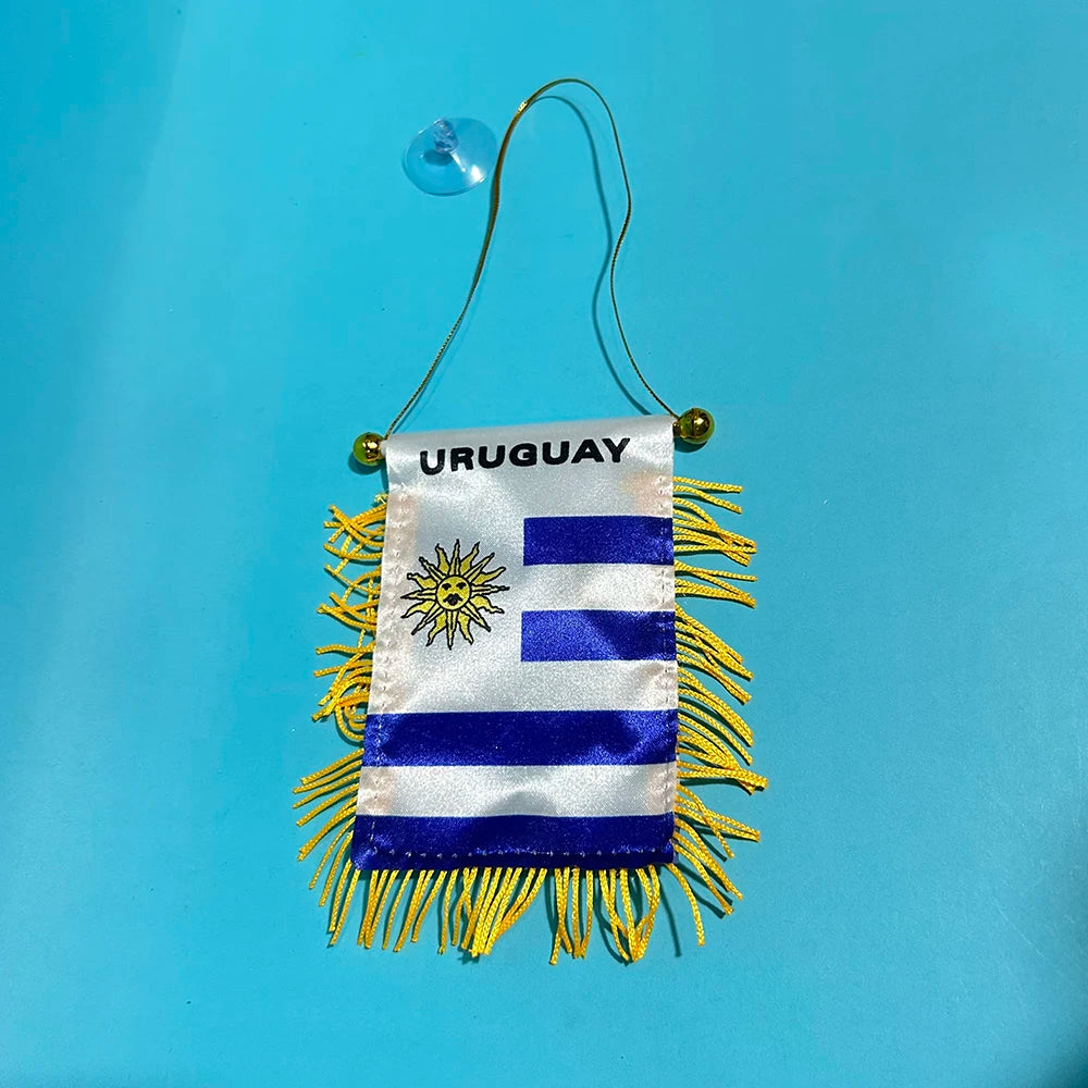 FLAG Uruguay Car Window Pennant 8x12cm Double-Sided