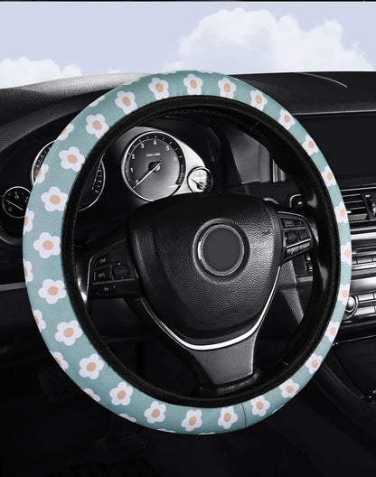 Floral Anti-Slip Universal Steering Wheel Cover – Pro Quality edelweiss – Car Accessories | MotorWorld Marketplace