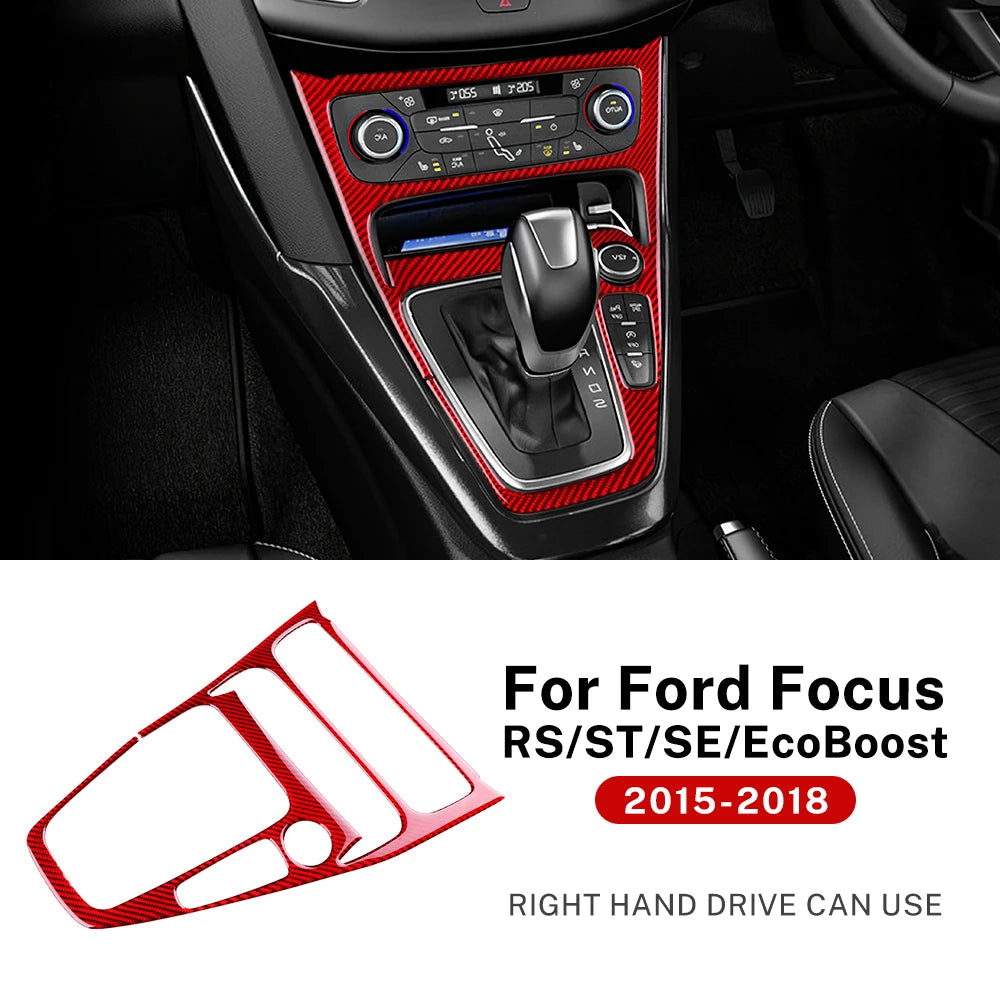 Real Carbon Fiber Gear Shift Panel Sticker For Focus 15-18 For RHD Red Carbon – Car Accessories | MotorWorld Marketplace