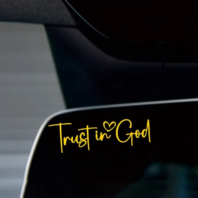Trust In God Mirror Decal – Faith Vinyl for Car Professionals