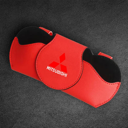 Premium Suede Sun Visor Glasses Case for Mitsubishi