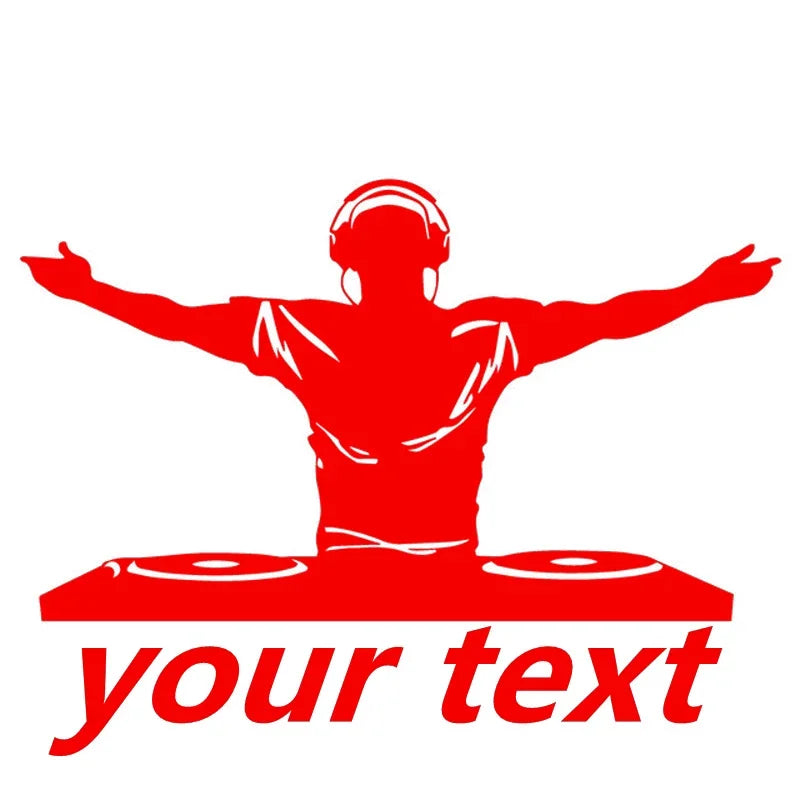 Custom DJ Music Car Sticker – PVC, Personalized, Pro Quality Red – Car Accessories | MotorWorld Marketplace