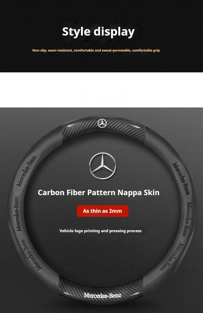 Mercedes-Benz Carbon Fiber Leather Steering Wheel Cover AntiSlip