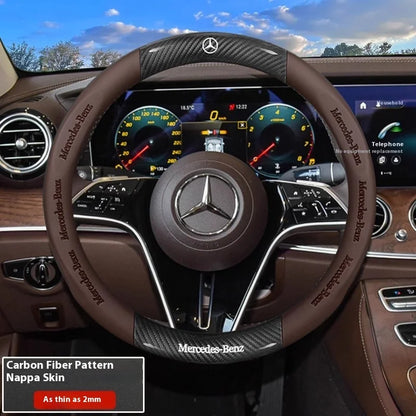 Mercedes-Benz Carbon Fiber Leather Steering Wheel Cover AntiSlip