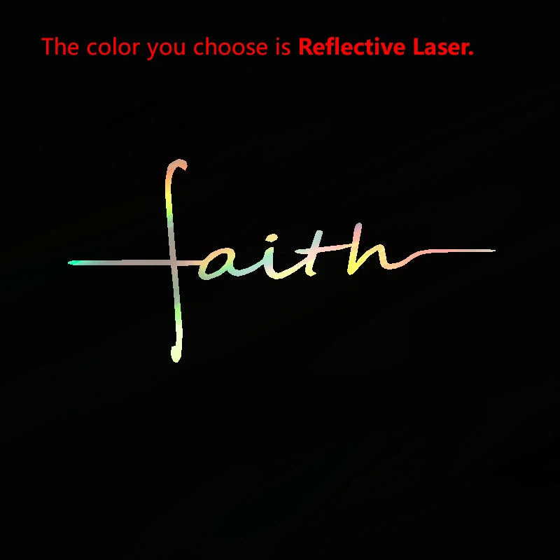 Faith Cross Vinyl Decal – Car Window & Laptop Christian Decor